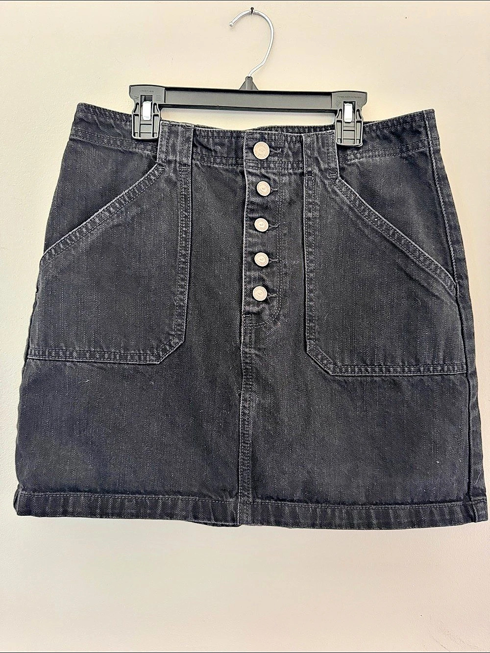 Hollister Ultra High-Rise Denim Mini Skirt Black Size 9